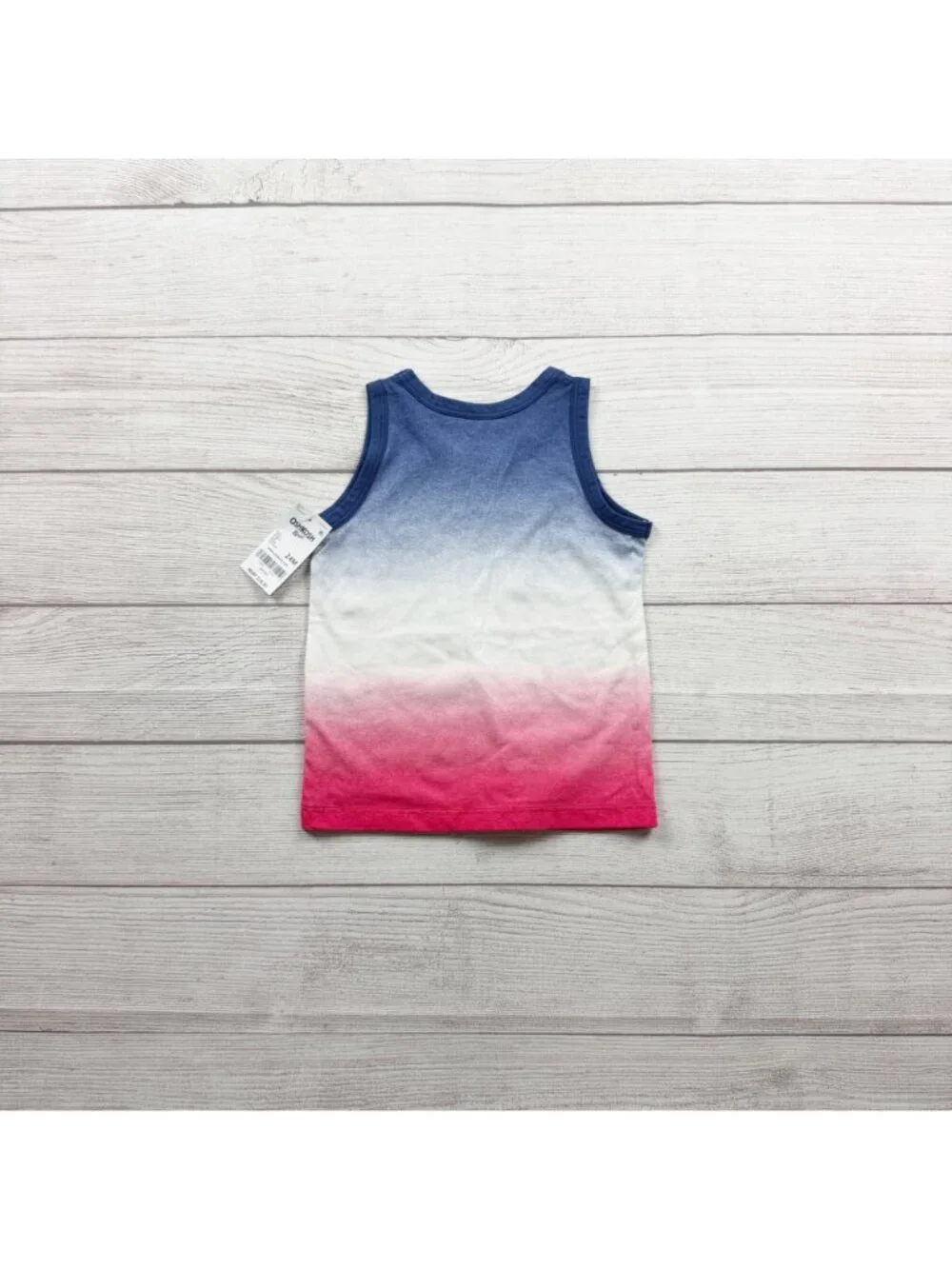 OshKosh Bgosh Gradient Ombre Tank Top Boys Blue White Red NWT 18-24 Months